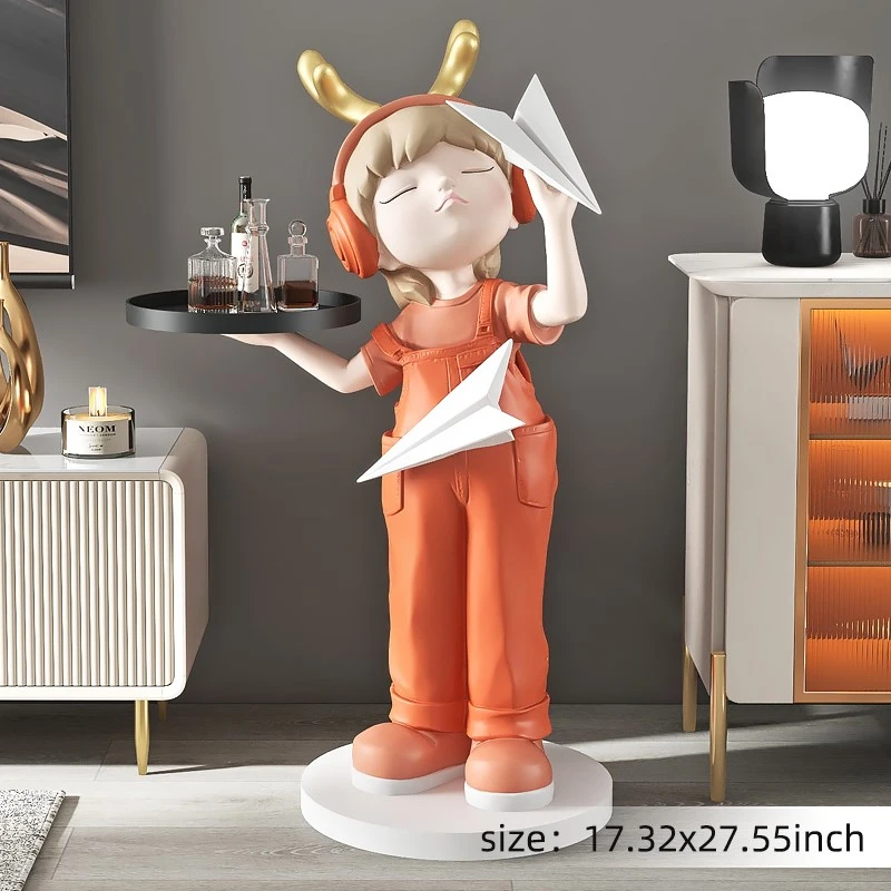 Orange Paper Plane Girl Statue Orange Paper Plane Girl Statue